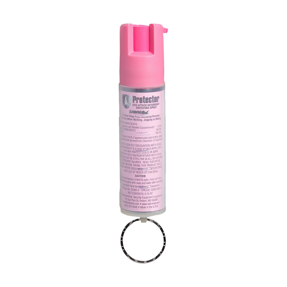 sabre srpnbcpkr02 dog spray capsaicin range 12 ft 0.75 oz pink includes key ring Sabre SRPNBCPKR02 Dog Spray Capsaicin Range 12 ft 0.75 oz Pink Includes Key Ring Sports South item 95707