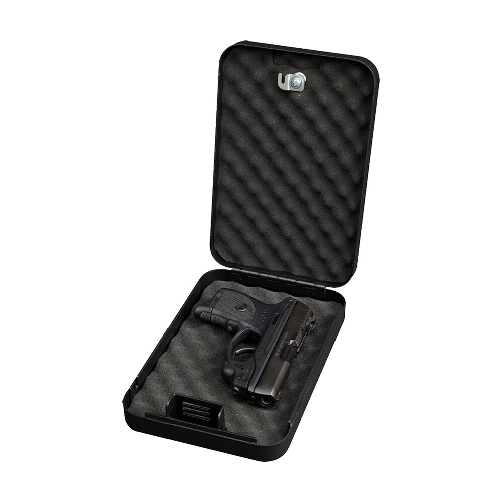 bulldog bd1121 personal vault key entry black powder coat steel holds 1 handgun 9.50" l x 6.50" w x 2" d Bulldog BD1121 Personal Vault Key Entry Black Powder Coat Steel Holds 1 Handgun 9.50" L x 6.50" Sports South item 95844