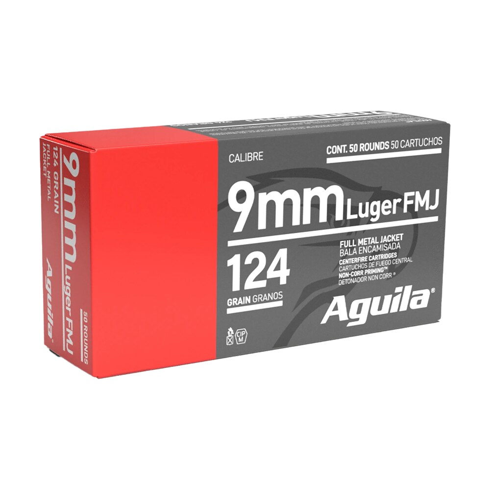 aguila 1e092110 9mm luger 124gr full metal jacket 50 per box/20 case Aguila 1E092110 9mm Luger 124gr Full Metal Jacket 50 Per Box/20 Case Sports South item 96077