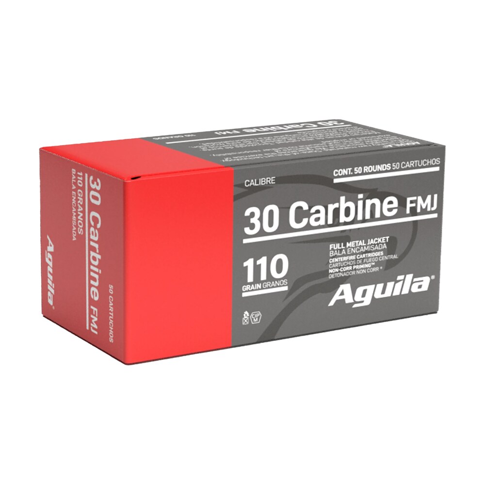 aguila 1e302110 30carbine 110gr full metal jacket 50 per box/20 case Aguila 1E302110 30Carbine 110gr Full Metal Jacket 50 Per Box/20 Case Sports South item 96082