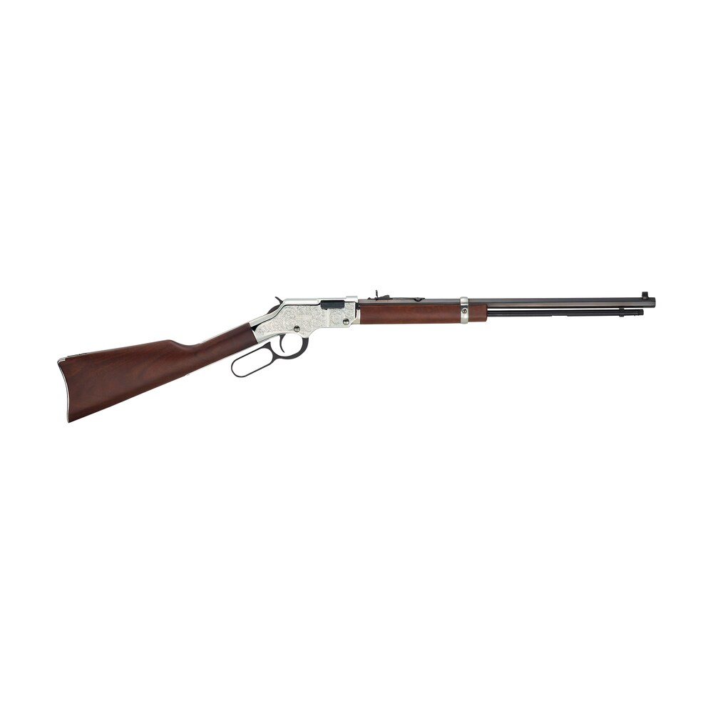 henry h004sev silver eagle full size 17 hmr 11+1 20" blued octagon barrel, nickel plated steel receiver, american walnut stock right hand Henry H004SEV Silver Eagle Full Size 17 HMR 11+1 20" Blued Octagon Sports South item 96661