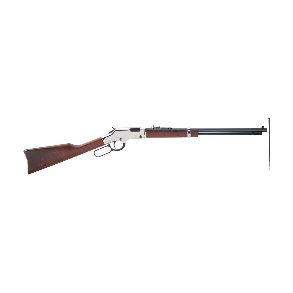 henry h004sv golden boy silver 17 hmr caliber with 11+1 capacity, 20" blued barrel, nickel plated metal finish & american walnut stock right hand (full size) Henry H004SV Golden Boy Silver 17 HMR Caliber Sports South item 96663