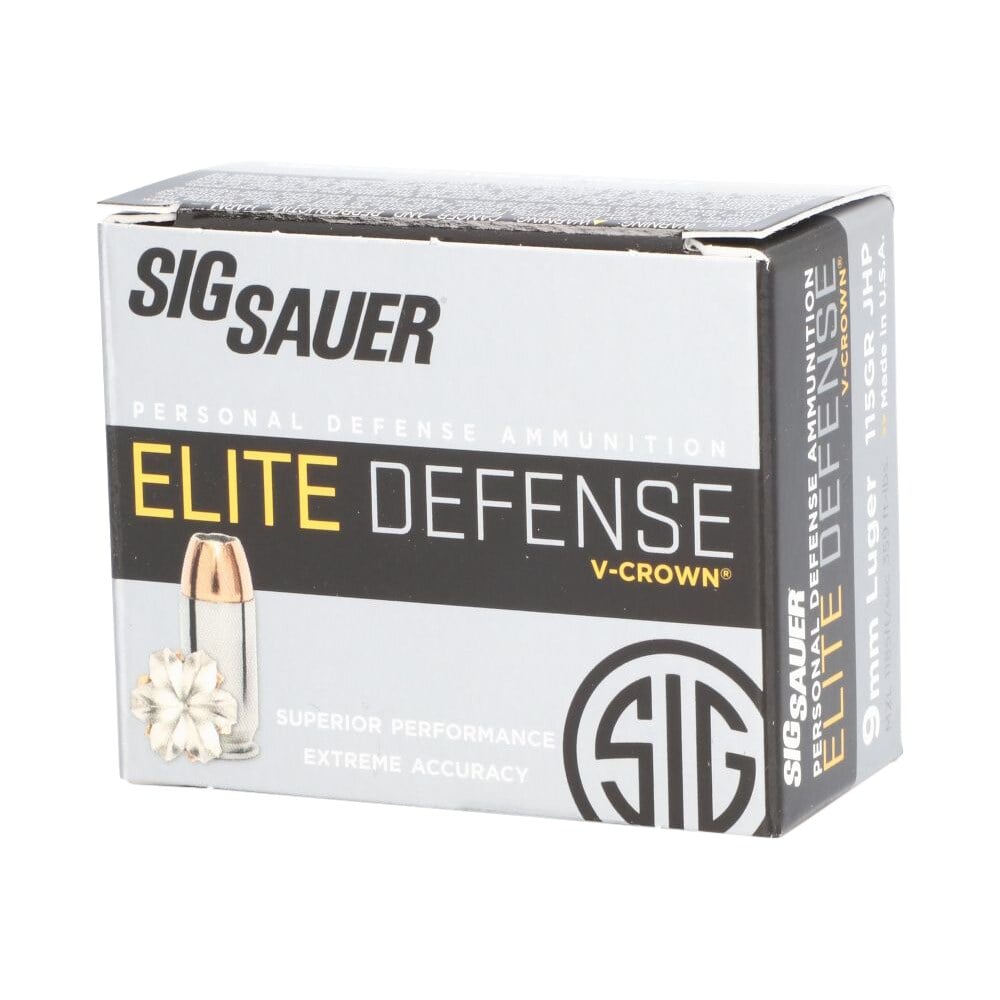 sig sauer e9mma120 elite performance 9mmluger 115gr v crown jacketed hollow point 20 per box/10 case Sig Sauer E9MMA120 Elite Performance 9mmLuger 115gr V-Crown Jacketed Hollow Point 20 Per Box/10 Sports South item 96688