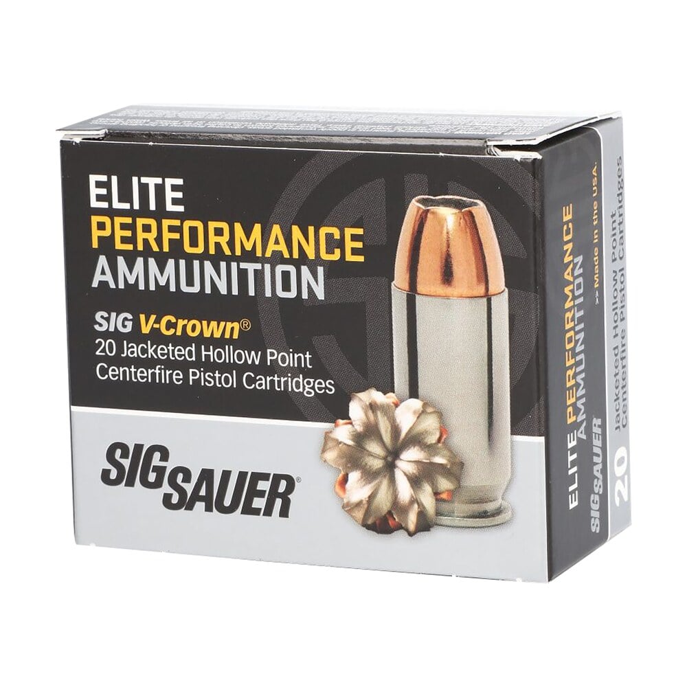 sig sauer e40sw220 elite performance 40s&w 180gr v crown jacketed hollow point 20 per box/10 case Sig Sauer E40SW220 Elite Performance 40S&W 180gr V-Crown Jacketed Hollow Point 20 Per Sports South item 96690