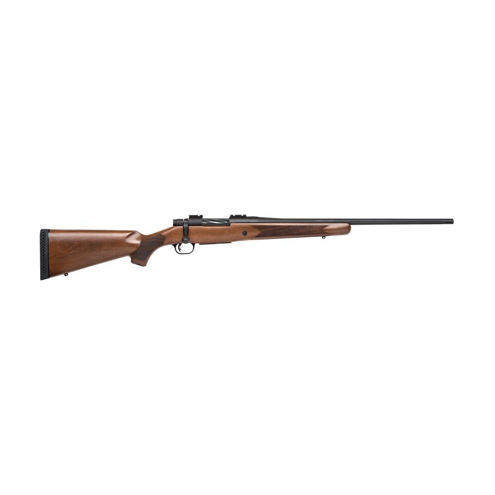 mossberg 27849 patriot full size 7mm 08 rem 5+1 22" matte blued fluted barrel, drilled & tapped matte blued stainless steel receiver, walnut fixed stock, right hand Mossberg 27849 Patriot Full Size 7mm-08 Rem 5+1 22" Matte Blued Fluted Sports South item 97048
