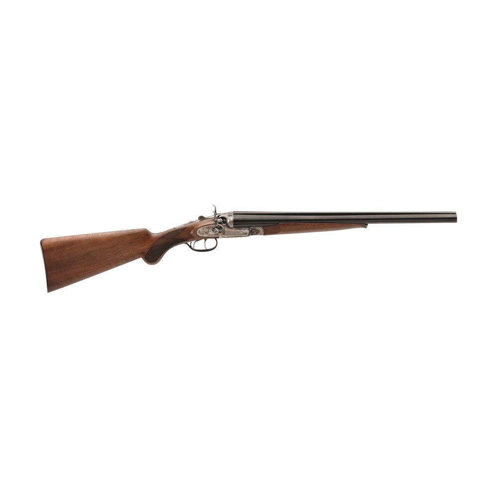 taylors & company 210114 wyatt earp pedersoli full size 12 gauge break open 3″ 2rd 20″ blued side by side barrel, color case hardened steel receiver, fixed checkered walnut stock, right hand Taylors & Company 210114 Wyatt Earp Pedersoli Full Size 12 Gauge Break Open 3" 2rd 20" Sports South item 9792