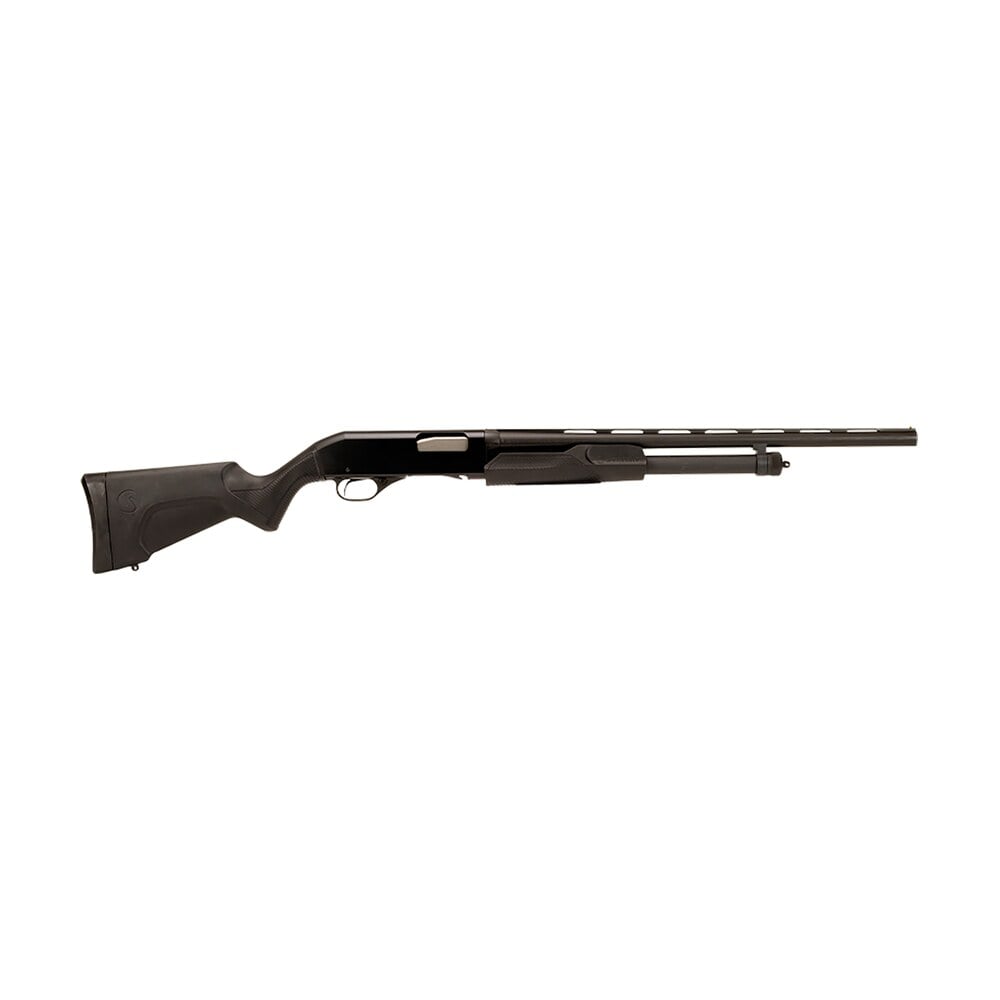 stevens 22437 320 field compact 20 gauge pump 3" 5+1 22" matte black vent rib barrel, matte black aluminum receiver, fixed matte black synthetic stock, ambidextrous Stevens 22437 320 Field Compact 20 Gauge Pump 3" 5+1 22" Matte Black Vent Rib Sports South item 97944