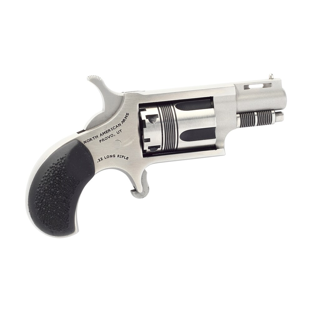 north american arms 22lrtw wasp 22 lr 5rd rd 1.13" stainless vent rib steel barrel, matte stainless steel frame, stainless cylinder, exclusive black pebbled rubber grips North American Arms 22LRTW Wasp 22 LR 5rd rd 1.13" Stainless Vent Rib Steel Sports South item 97956
