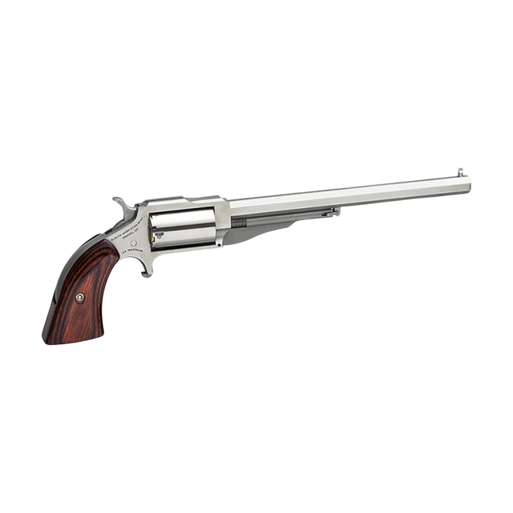 north american arms 18606 earl hogleg *ca compliant 22 wmr 5 shot 6" satin stainless steel barrel, satin stainless steel frame, stainless cylinder, wood grip, exposed hammer North American Arms 18606 Earl Hogleg *CA Compliant 22 WMR 5 Shot 6" Satin Stainless Steel Sports South item 97961