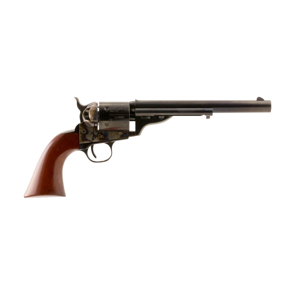 taylors & company 550695 1872 open top uberti 38 special 6 shot 7.50″ blued octagon barrel, blued engraved cylinder, color case hardened steel frame, walnut army style grip, exposed hammer Taylors & Company 550695 1872 Open Top Uberti 38 Special 6 Shot 7.50" Blued Octagon Sports South item 9812