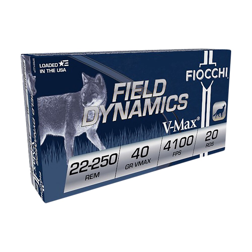 fiocchi 22250hvb field dynamics 22 250rem 40gr hornady v max 20 per box/10 case Fiocchi 22250HVB Field Dynamics 22-250Rem 40gr Hornady V Max 20 Per Box/10 Case Sports South item 98256