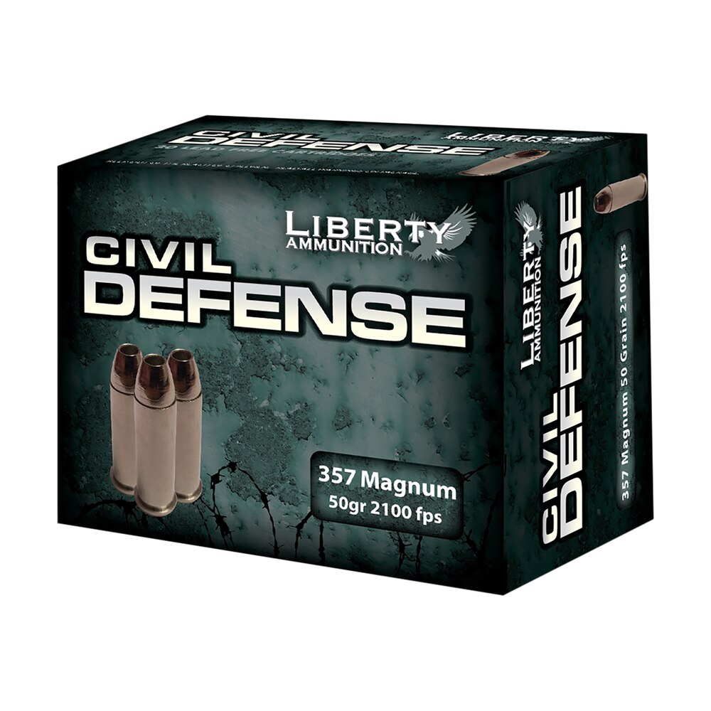 liberty ammunition lacd357030 civil defense 357mag 50gr lead free fragmenting hollow point 20 per box/50 case Liberty Ammunition LACD357030 Civil Defense 357Mag 50gr Lead Free Fragmenting Hollow Point 20 Sports South item 98420