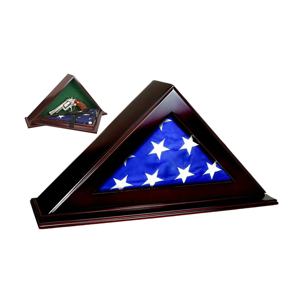 peace keeper pfc patriot flag case key entry mahogany stain wood holds 1 handgun 22" w x 4.25" d x 11.50" h Peace Keeper PFC Patriot Flag Case Key Entry Mahogany Stain Wood Holds 1 Handgun 22" W x 4.25" Sports South item 98494