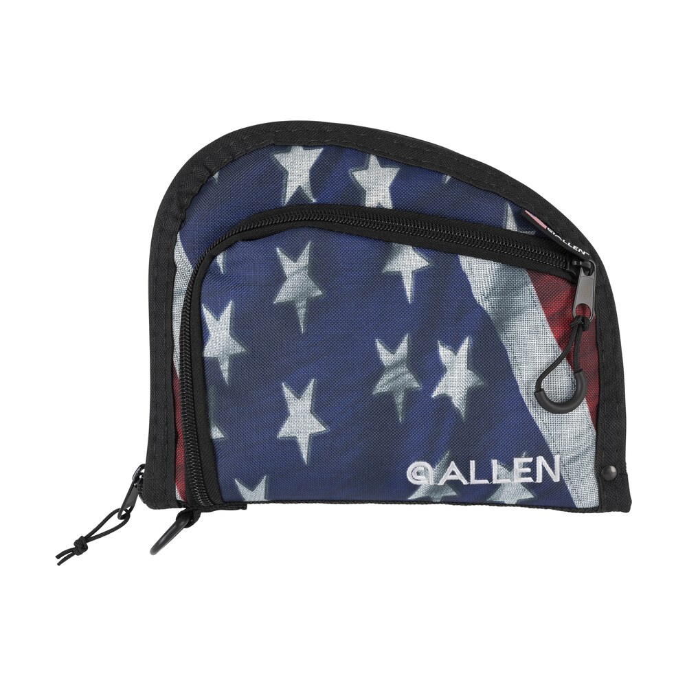 allen 7719 victory auto fit handgun case usa flag endura w/black trim, 1 pocket, knit lining, foam padding & lockable zippers 9" x 7" interior dimensions Allen 7719 Victory Auto Sports South item 98566