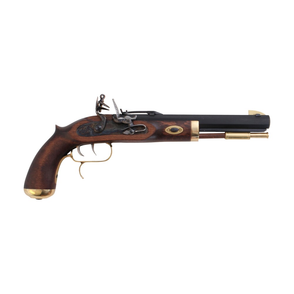traditions p1090 trapper sao 50 cal flintlock 9.75" 1rd blued frame & barrel hardwood grip Traditions P1090 Trapper SAO 50 Cal Flintlock 9.75" 1rd Blued Frame & Barrel Hardwood Grip Sports South item 98673