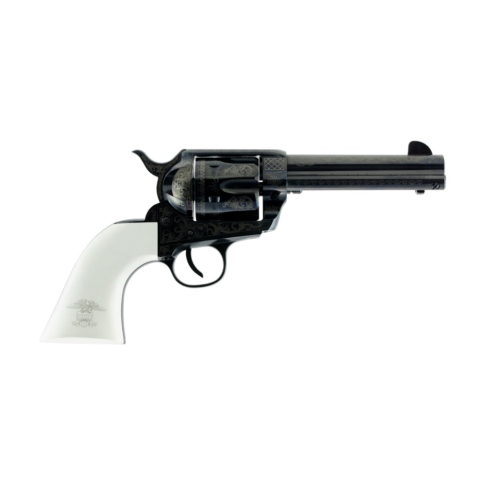 traditions sat73122lib 1873 liberty 45 colt (lc) 6rd 4.75" blued engraved steel white pvc grip Traditions SAT73122LIB 1873 Liberty 45 Colt (LC) 6rd 4.75" Blued Engraved Steel White PVC Grip Sports South item 98675
