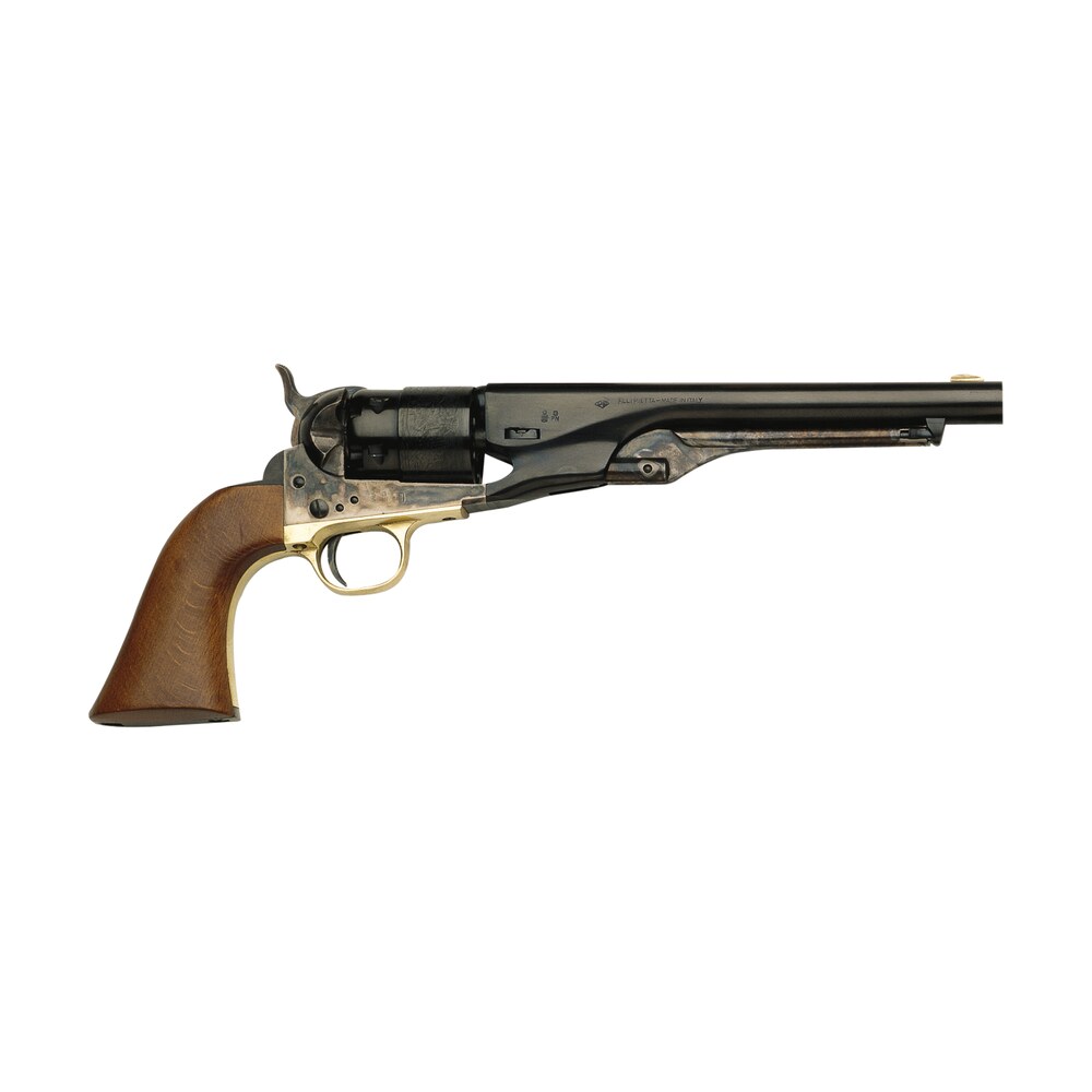 traditions fr18602 1860 army break open 44 cal #11 percussion 8" 6 shot color case hardened frame blued barrel & cylinder walnut grip Traditions FR18602 1860 Army Break Open 44 Cal #11 Percussion 8" 6 Shot Color Case Hardened Sports South item 98680