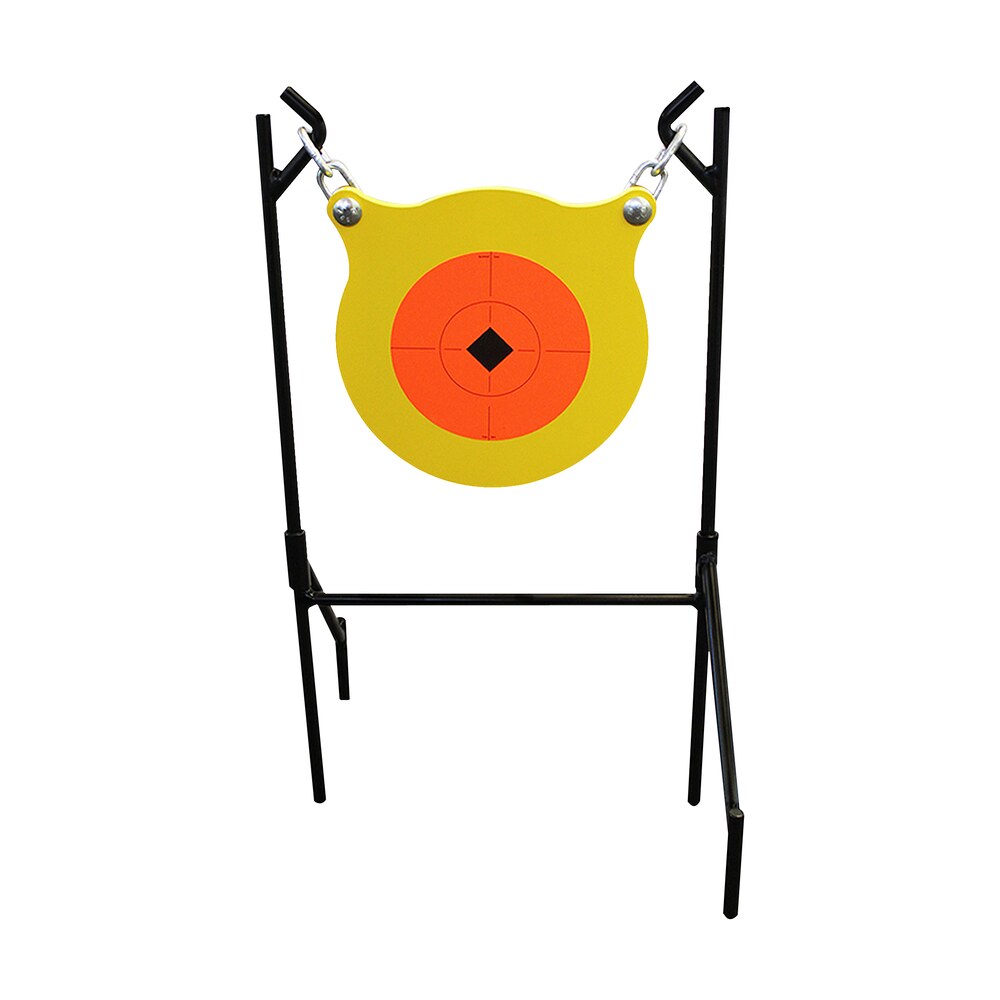 birchwood casey 47330 world of targets boomslang pistol/rifle orange/yellow ar500 steel gong standing includes gong/metal stand Birchwood Casey 47330 World of Targets Boomslang Pistol/Rifle Orange/Yellow AR500 Steel Gong Sports South item 99019