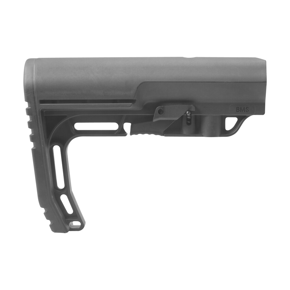 mission first tactical bms battlelink minimalist stock collapsible black synthetic for ar 15, m16, m4 with commercial tubes (tube not included) Mission First Tactical BMS Battlelink Minimalist Stock Collapsible Black Synthetic for AR-15, Sports South item 99031