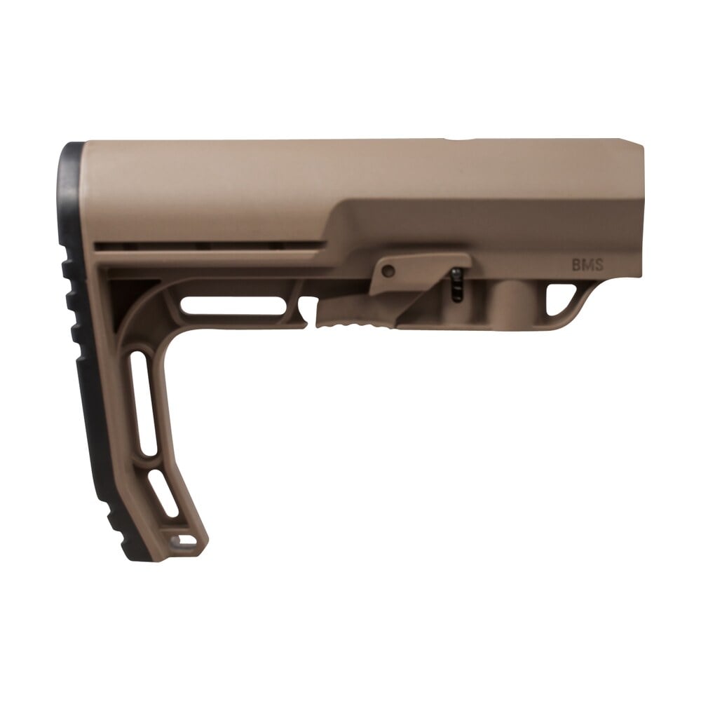 mission first tactical bmssde battlelink minimalist stock collapsible scorched dark earth synthetic for ar 15, m16, m4 with commercial tube (tube not included) Mission First Tactical BMSSDE Battlelink Minimalist Stock Collapsible Scorched Dark Earth Sports South item 99032