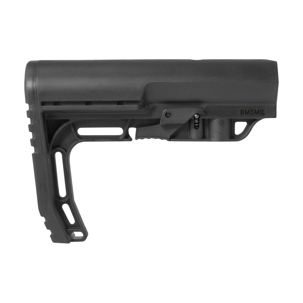mission first tactical bmsmil battlelink minimalist stock collapsible black synthetic for ar 15, m16, m4 with mil spec tube (tube not included) Mission First Tactical BMSMIL Battlelink Minimalist Stock Collapsible Black Synthetic for Sports South item 99033