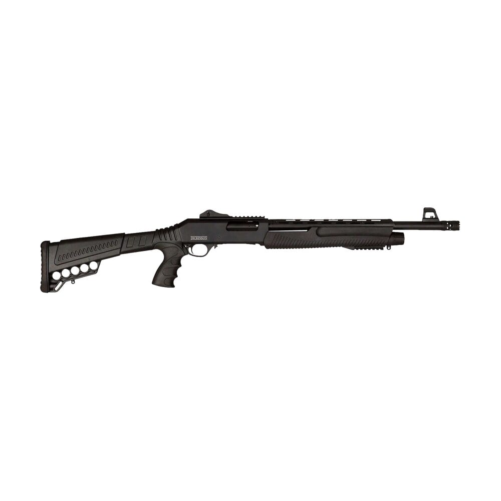 dickinson llc xx3d xx3d commando 12 gauge pump 3" 5+1 18.50" black vent rib barrel, picatinny rail receiver, black fixed w/pistol grip & shell carrier synthetic stock, polymer grip Dickinson LLC XX3D XX3D Commando 12 Gauge Pump 3" 5+1 18.50" Black Vent Rib Sports South item 99248