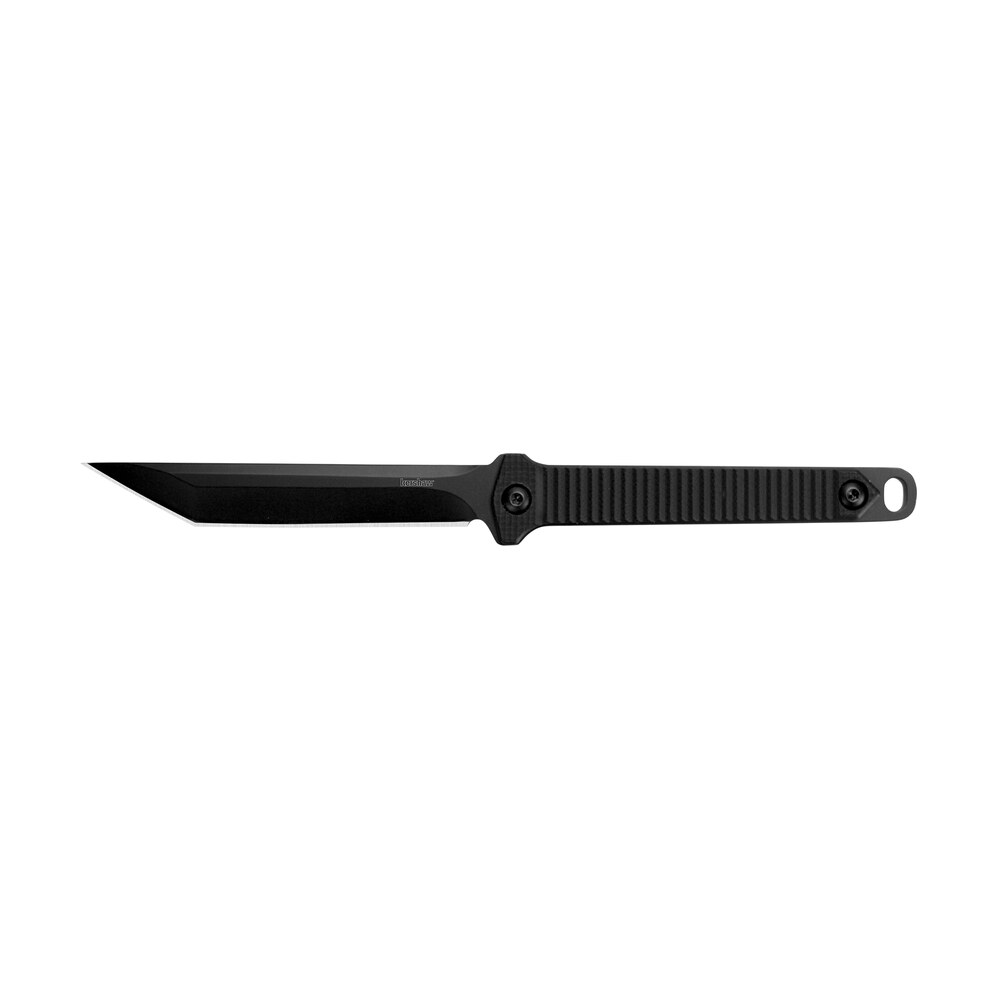 kershaw 4008x dune 3.80" fixed american tanto plain black oxide 3cr13mov ss blade black glass filled nylon handle includes lanyard/sheath Kershaw 4008X Dune 3.80" Fixed American Tanto Plain Black Oxide 3Cr13MoV SS Blade Black Sports South item 99398