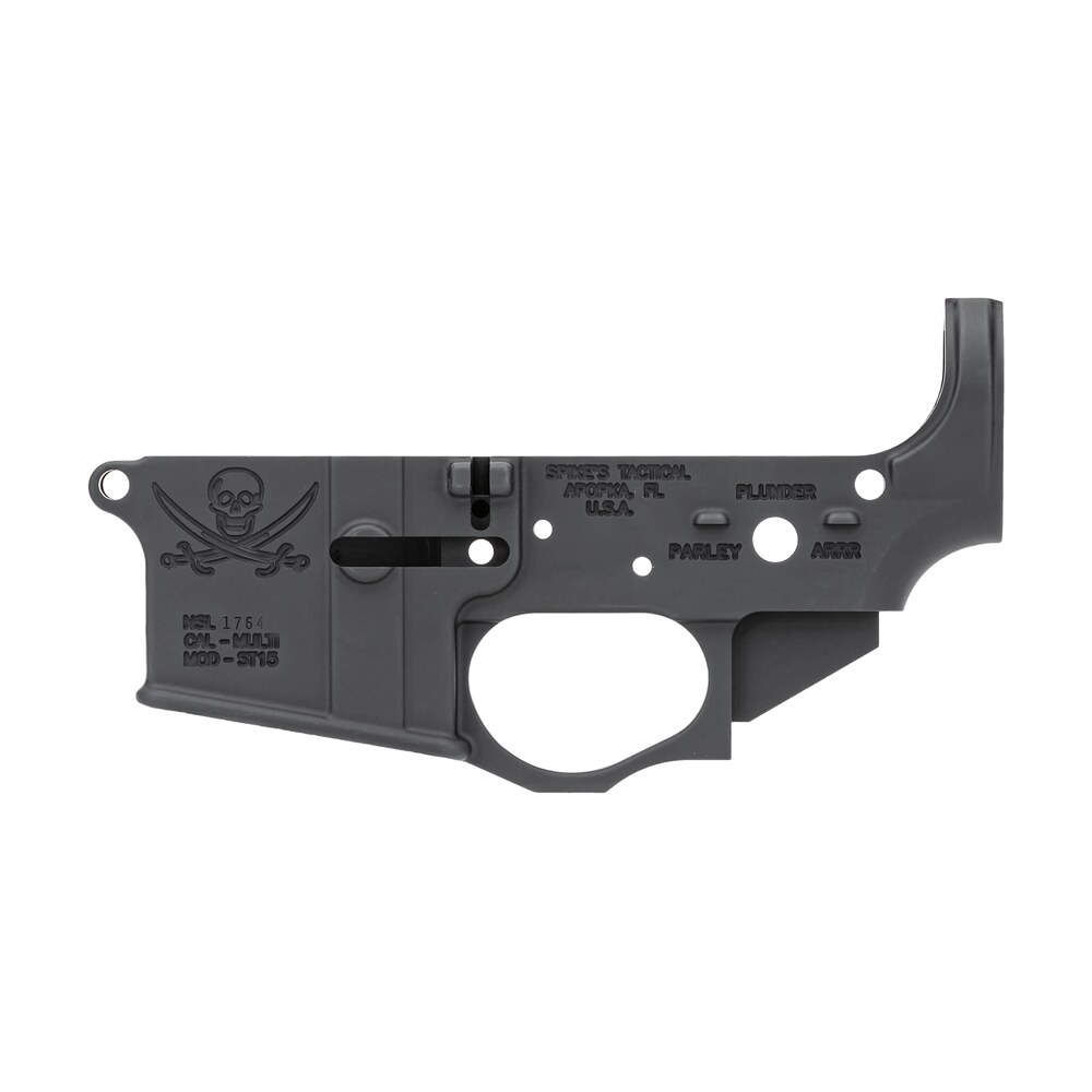 spikes stls016 calico jack stripped lower receiver multi caliber 7075 t6 aluminum black anodized for ar 15 Spikes STLS016 Calico Jack Stripped Lower Receiver Multi-Caliber 7075-T6 Aluminum Black Sports South item 99772