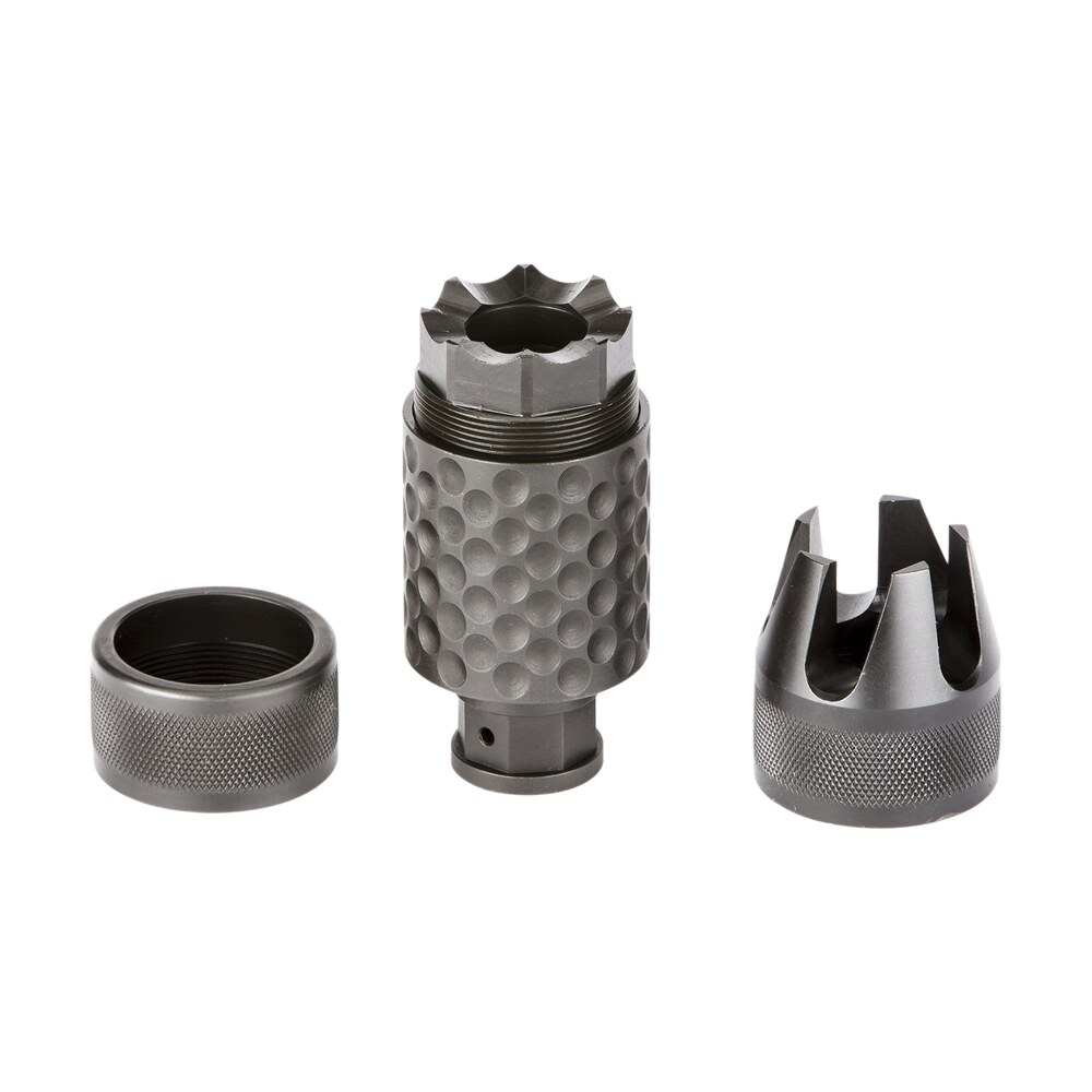 spikes tactical sakb0200 barking spider2 muzzle brake black nitride 4140 chromoly steel with 5/8" 24 tpi threads, 3.75" oal & 1.40" diameter for 30 cal Spikes Tactical SAKB0200 Barking Spider2 Muzzle Brake Black Nitride 4140 Chromoly Steel Sports South item 99788